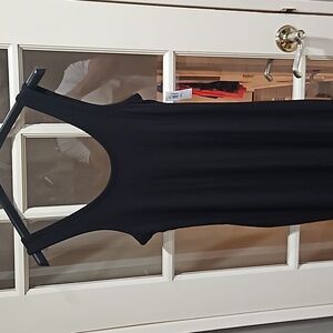 Ladies scoop neck black old navy dress med Petite